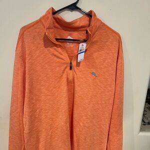 Tommy Bahama Vibrant Orange Quarter-Zip Pullover
